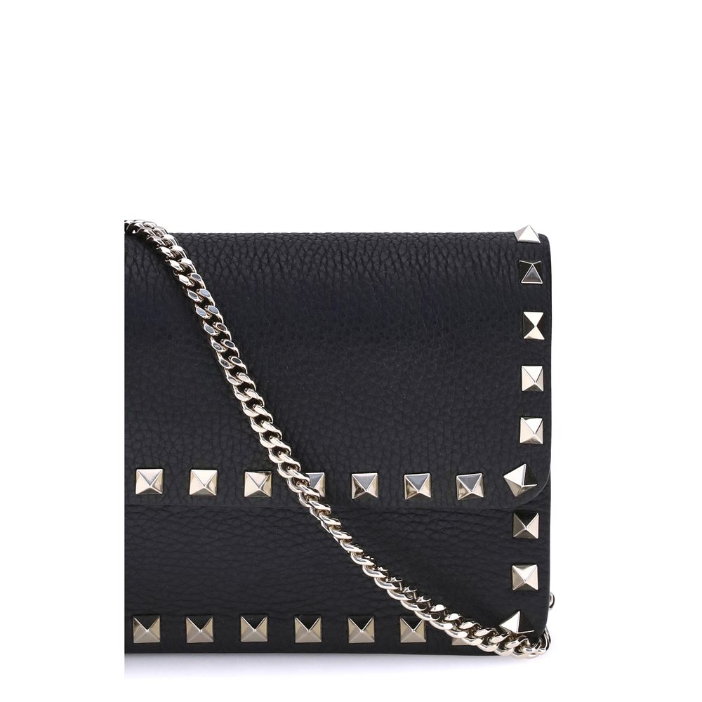 Valentino Garavani Black Calf Leather Bos Taurus Wallet Valentino Garavani