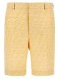 Fendi Bicolor Linen Bermuda Shorts Fendi