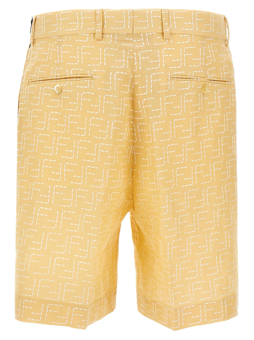 Fendi Bicolor Linen Bermuda Shorts Fendi