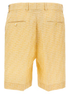 Fendi Bicolor Linen Bermuda Shorts Fendi