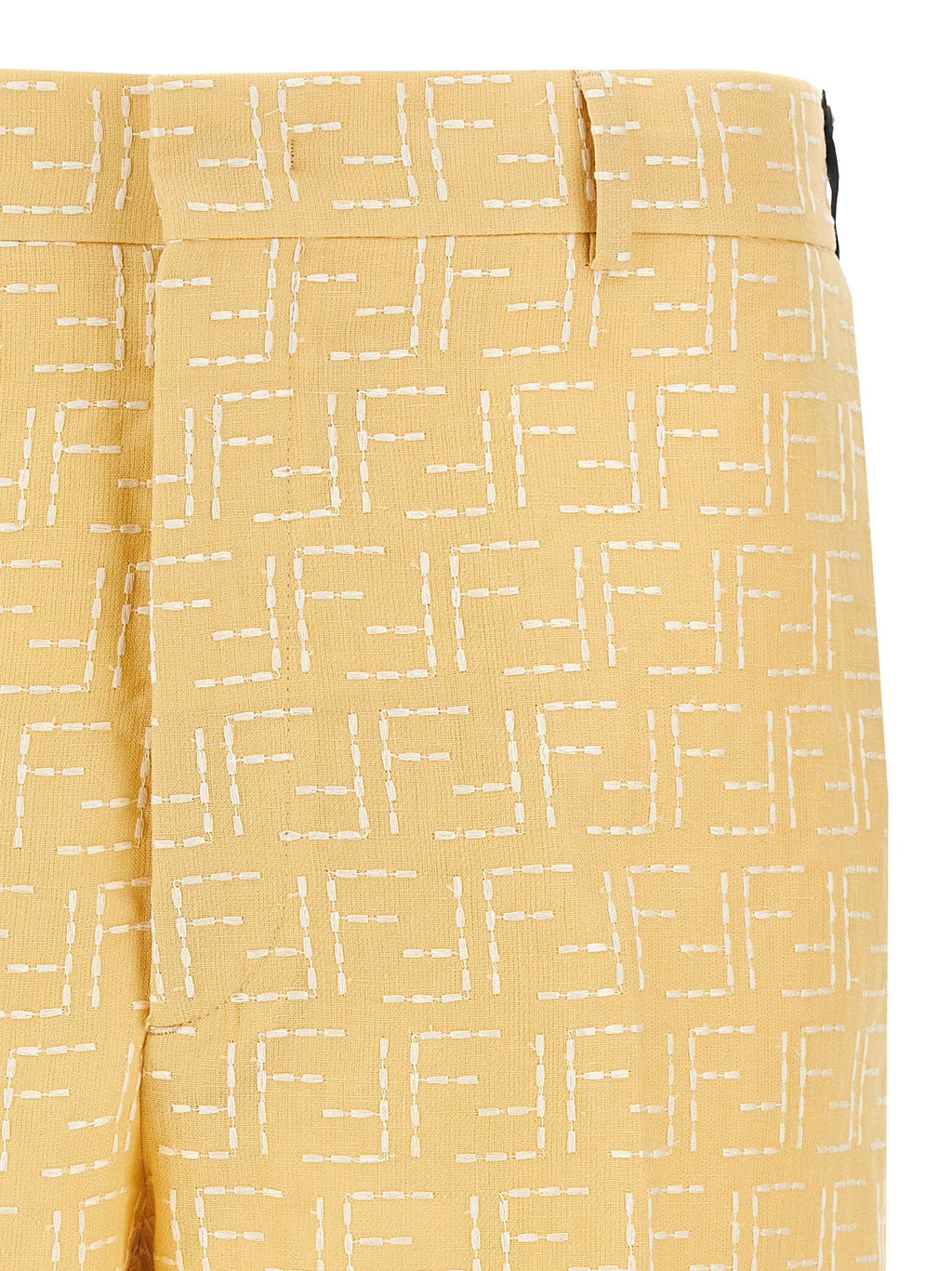 Fendi Bicolor Linen Bermuda Shorts Fendi