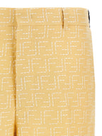 Fendi Bicolor Linen Bermuda Shorts Fendi