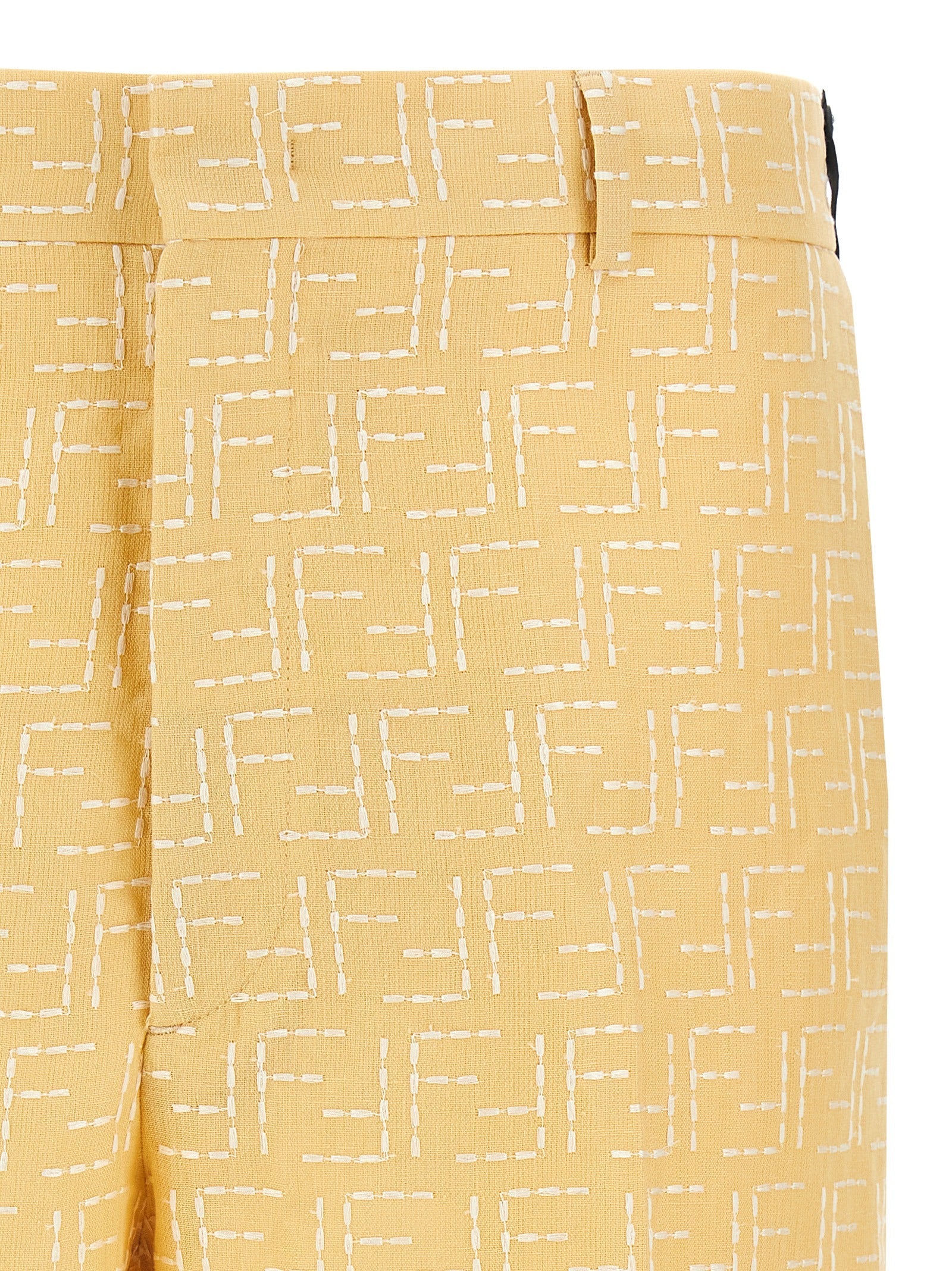 Fendi Bicolor Linen Bermuda Shorts Fendi