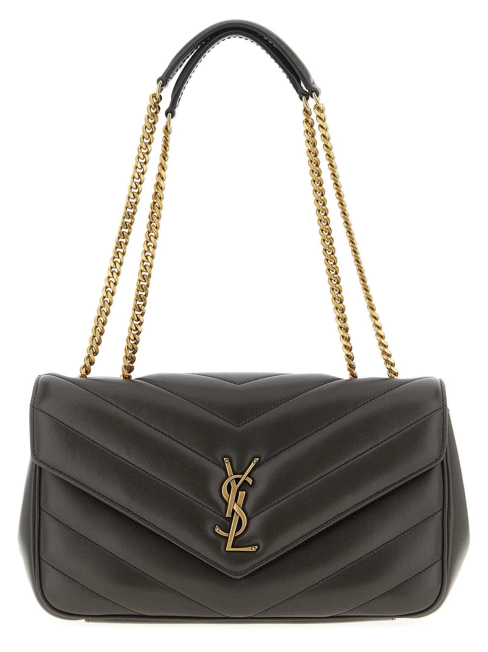 Saint Laurent Brown Lamb Leather Shoulder Bag Saint Laurent