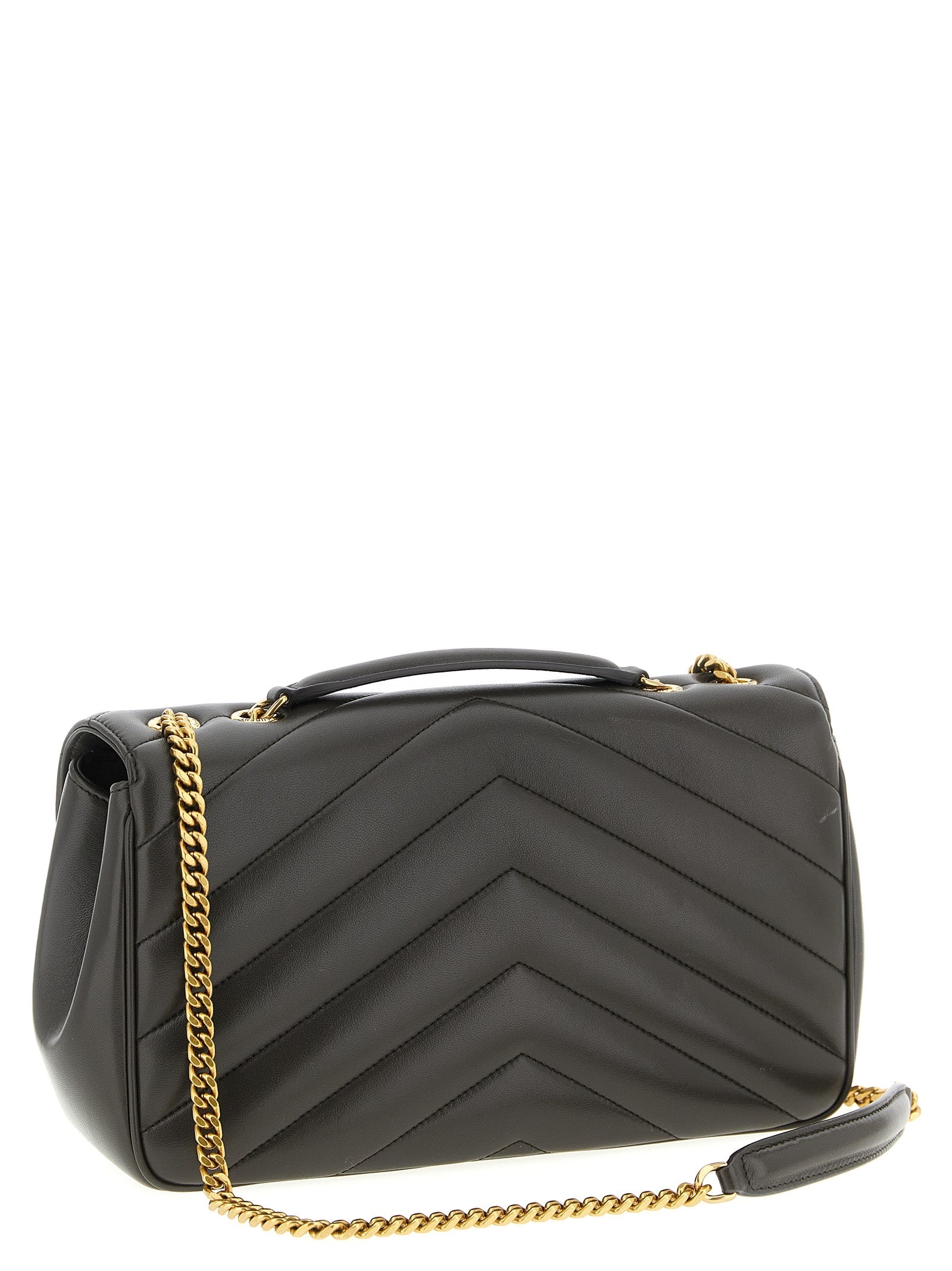Saint Laurent Brown Lamb Leather Shoulder Bag Saint Laurent