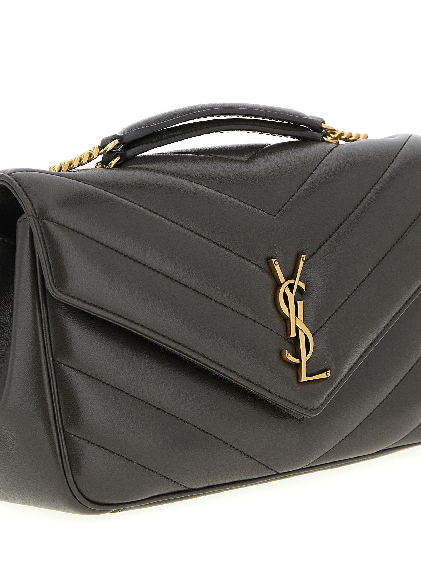 Saint Laurent Brown Lamb Leather Shoulder Bag Saint Laurent
