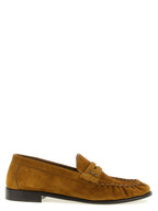 Saint Laurent Brown Calfskin Slip-On Loafers Saint Laurent