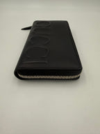 Gucci GUCCI Zip Black Front Logo Embossed Wallet Gucci