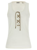 Burberry White Cotton Tank Tops Burberry