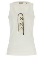 Burberry White Cotton Tank Tops Burberry