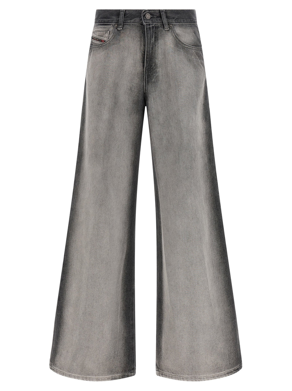 Diesel Gray Cotton Flared Jeans Diesel