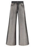 Diesel Gray Cotton Flared Jeans Diesel