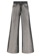 Diesel Gray Cotton Flared Jeans Diesel