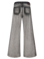 Diesel Gray Cotton Flared Jeans Diesel