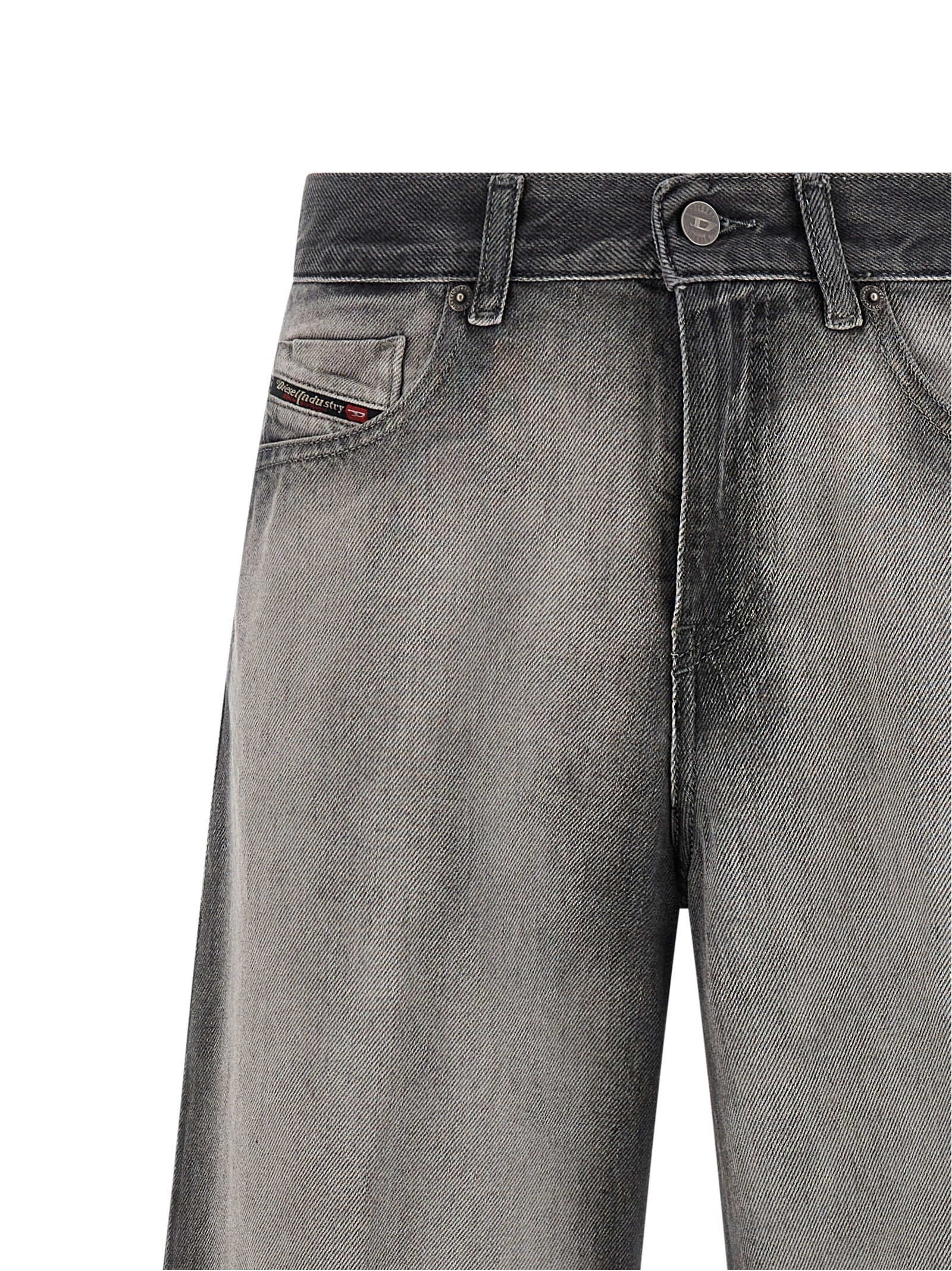 Diesel Gray Cotton Flared Jeans Diesel