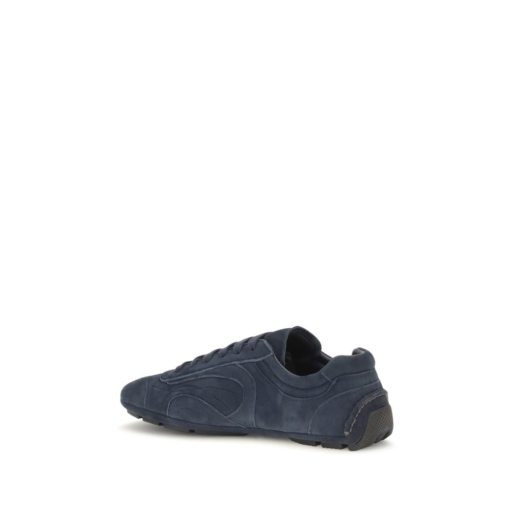 Prada Blue Calf Leather Bos Taurus Athletic Sneakers Prada