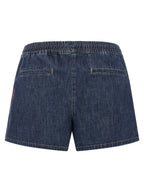 Valentino Garavani Blue Cotton Bermuda Shorts Valentino Garavani