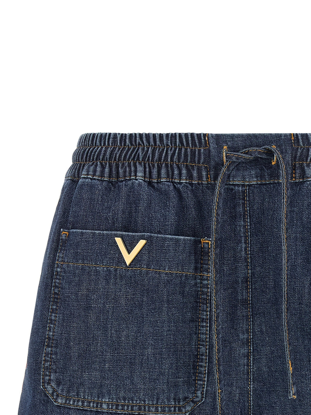 Valentino Garavani Blue Cotton Bermuda Shorts Valentino Garavani