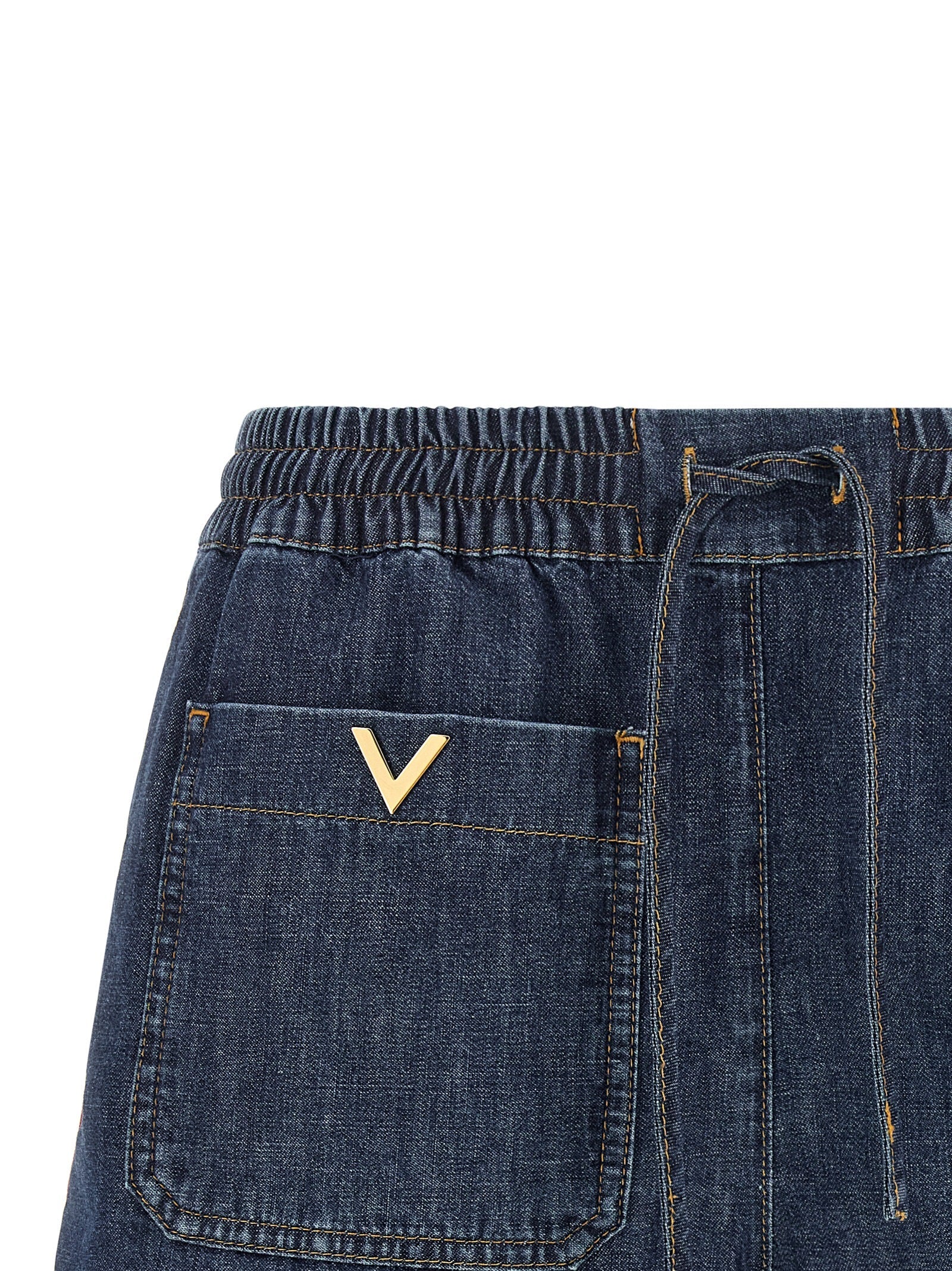 Valentino Garavani Blue Cotton Bermuda Shorts Valentino Garavani