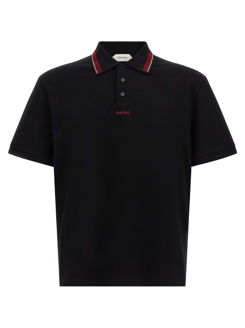 Versace Black Cotton Polo Shirt Versace