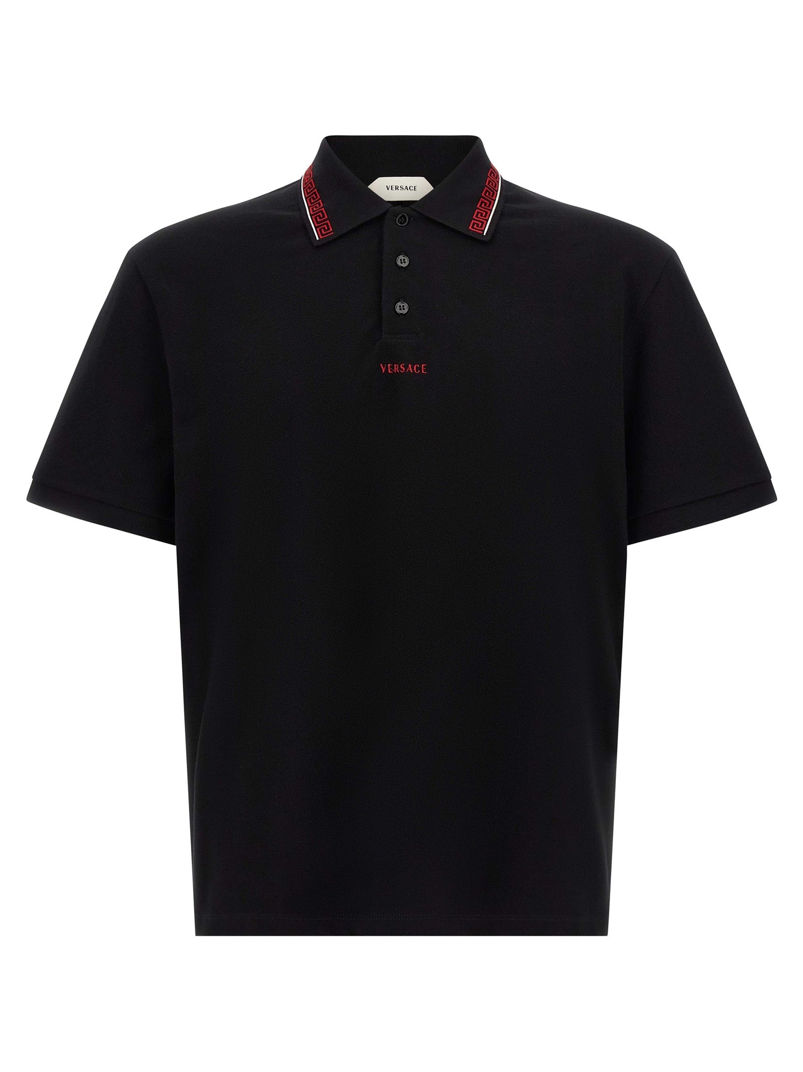 Versace Black Cotton Polo Shirt Versace
