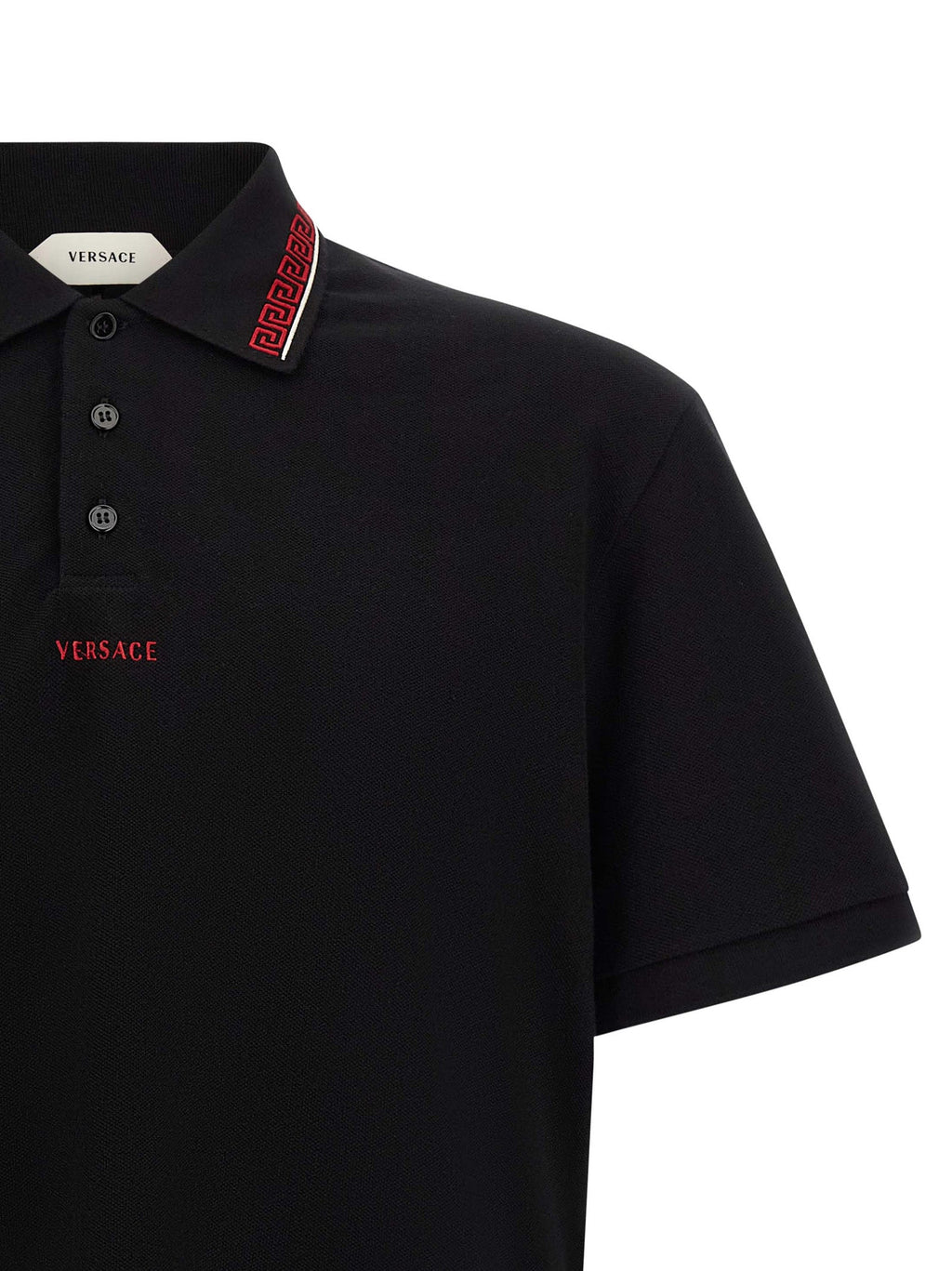 Versace Black Cotton Polo Shirt Versace
