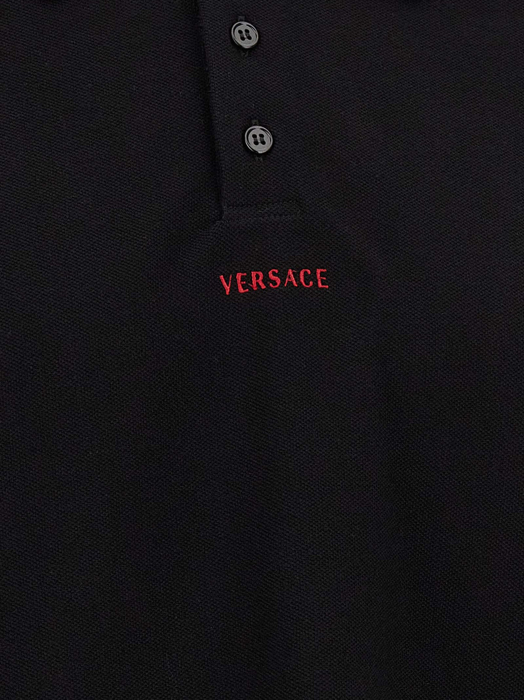 Versace Black Cotton Polo Shirt Versace
