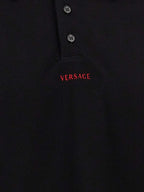 Versace Black Cotton Polo Shirt Versace