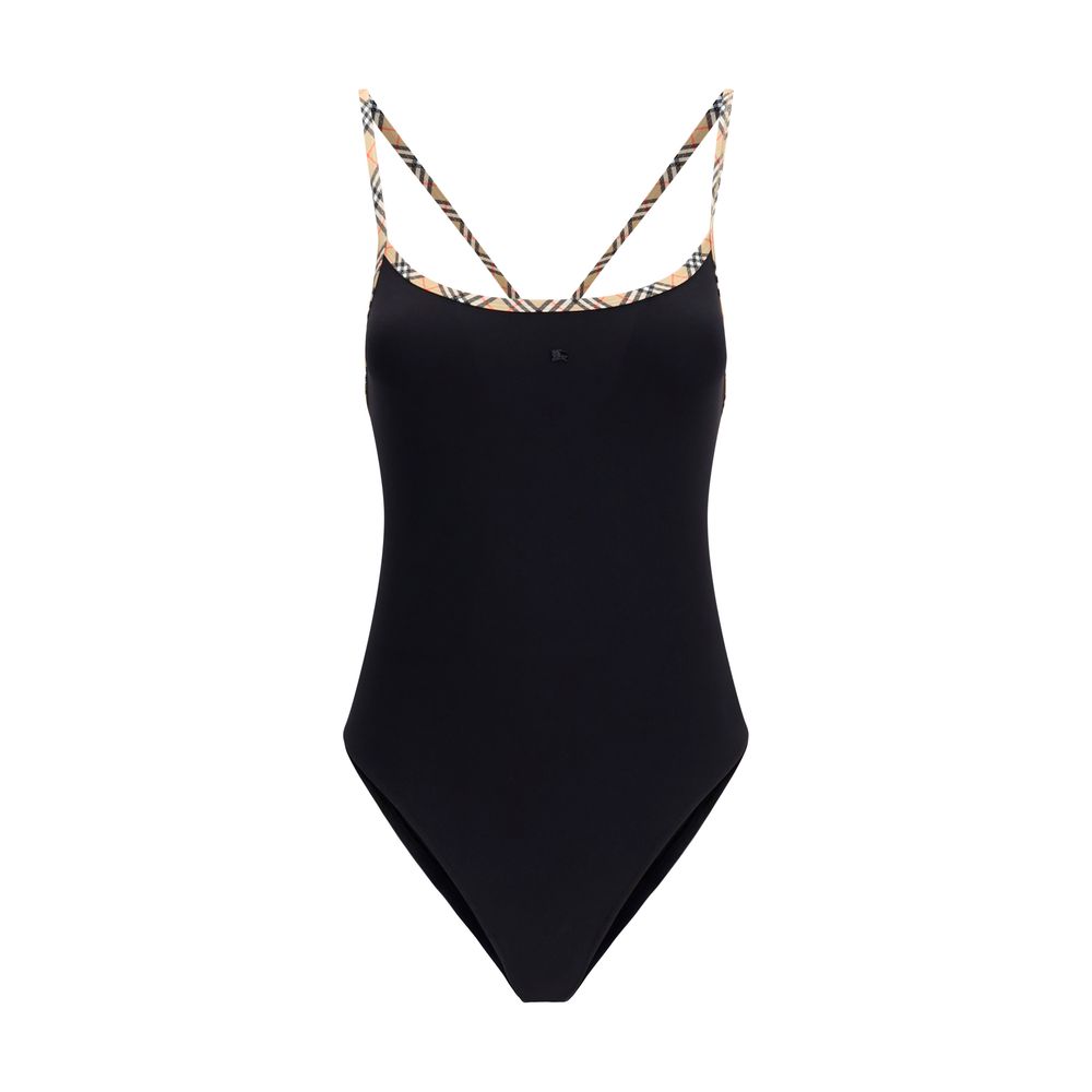 Burberry Black Elastane One-Piece Swimsuit Burberry