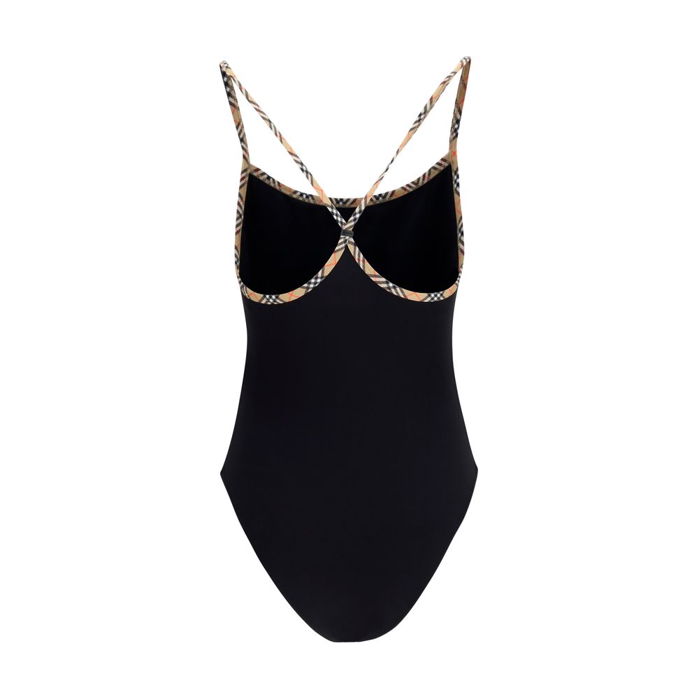 Burberry Black Elastane One-Piece Swimsuit Burberry