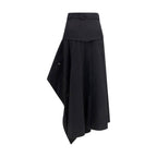 Burberry Black Cotton Long Skirt Burberry