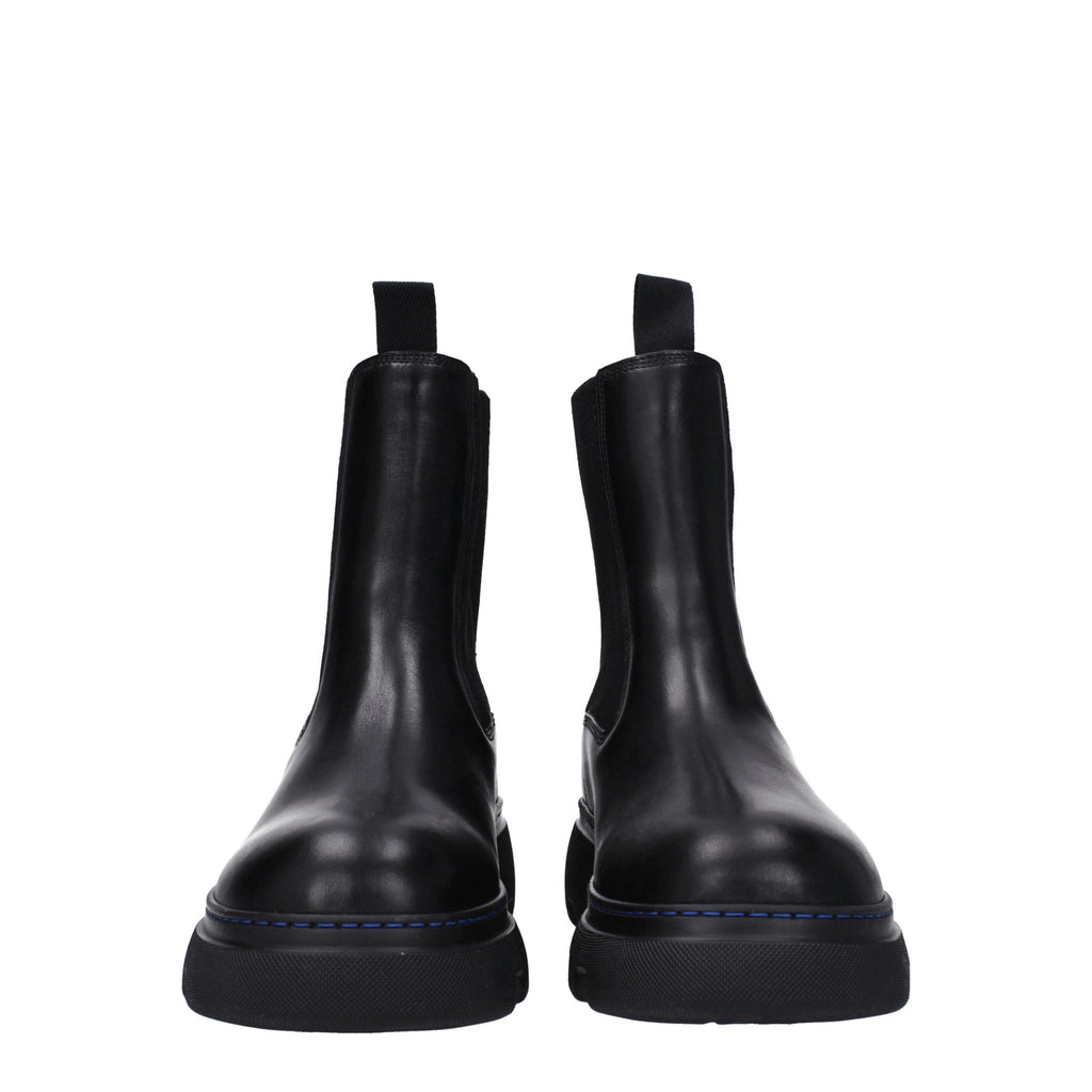 Burberry Black Leather Ankle Boots Burberry