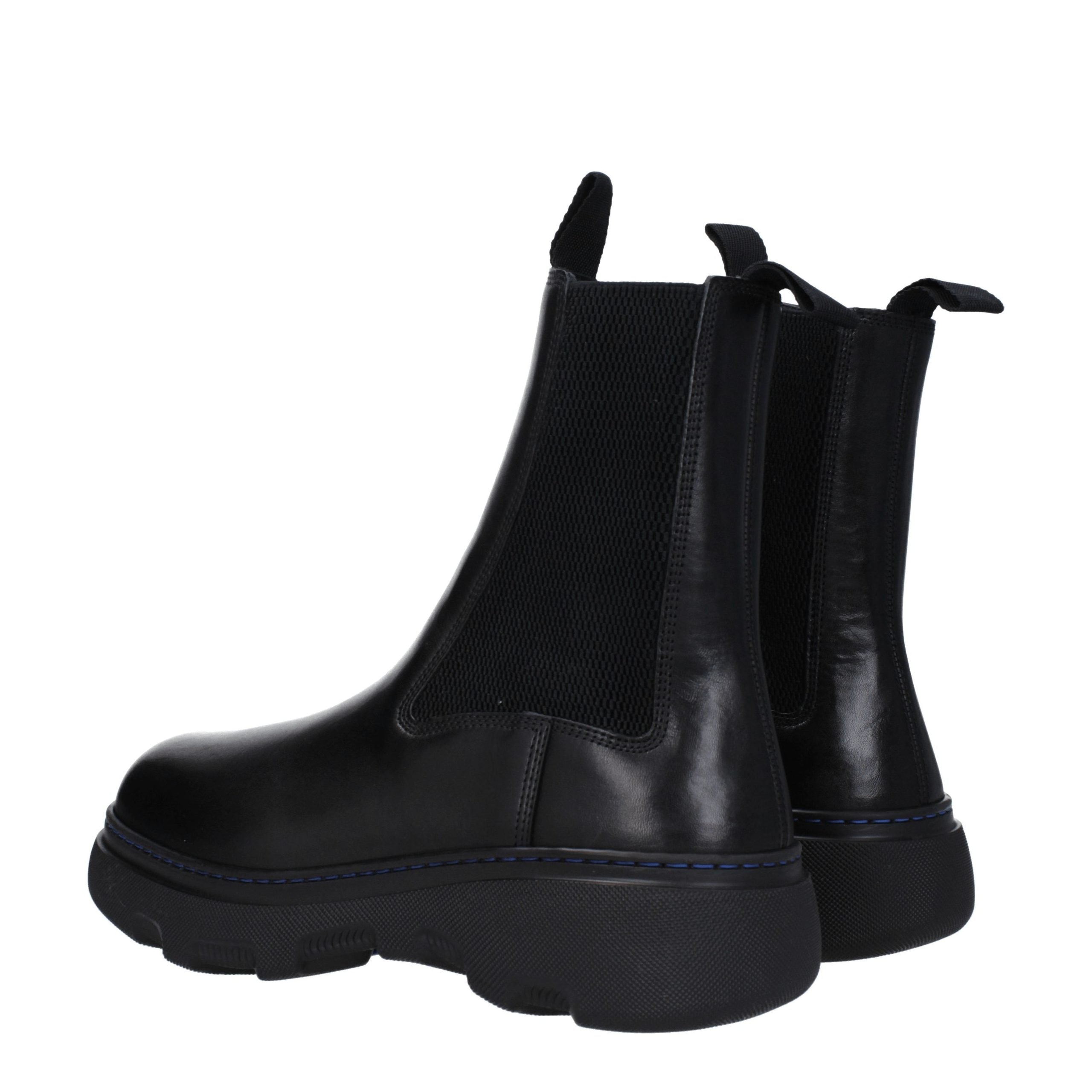 Burberry Black Leather Ankle Boots Burberry
