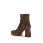 Valentino Garavani Brown Calf Leather Bos Taurus Ankle Boots Valentino Garavani