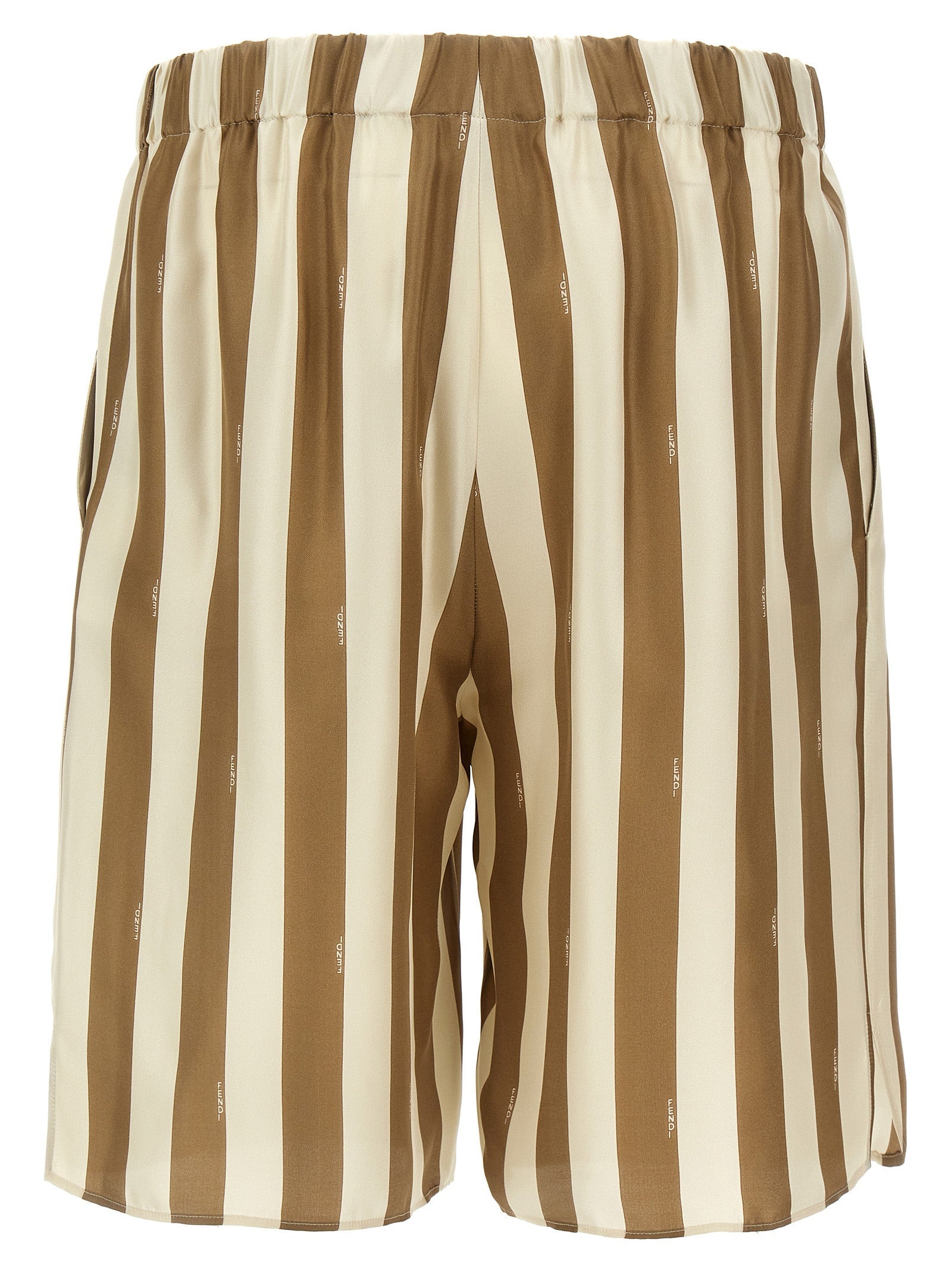 Fendi Beige Silk Bermuda Shorts Fendi