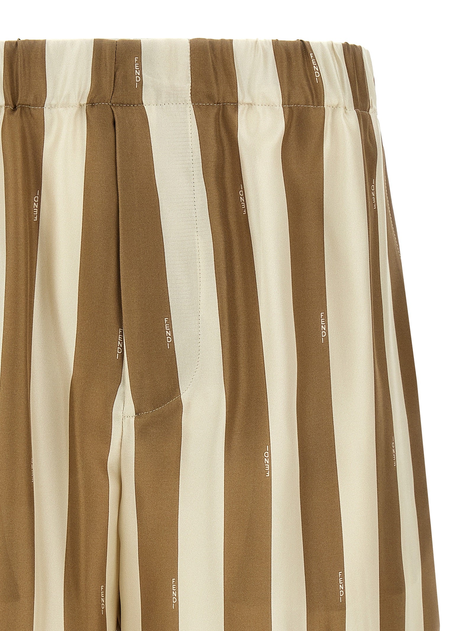 Fendi Beige Silk Bermuda Shorts Fendi