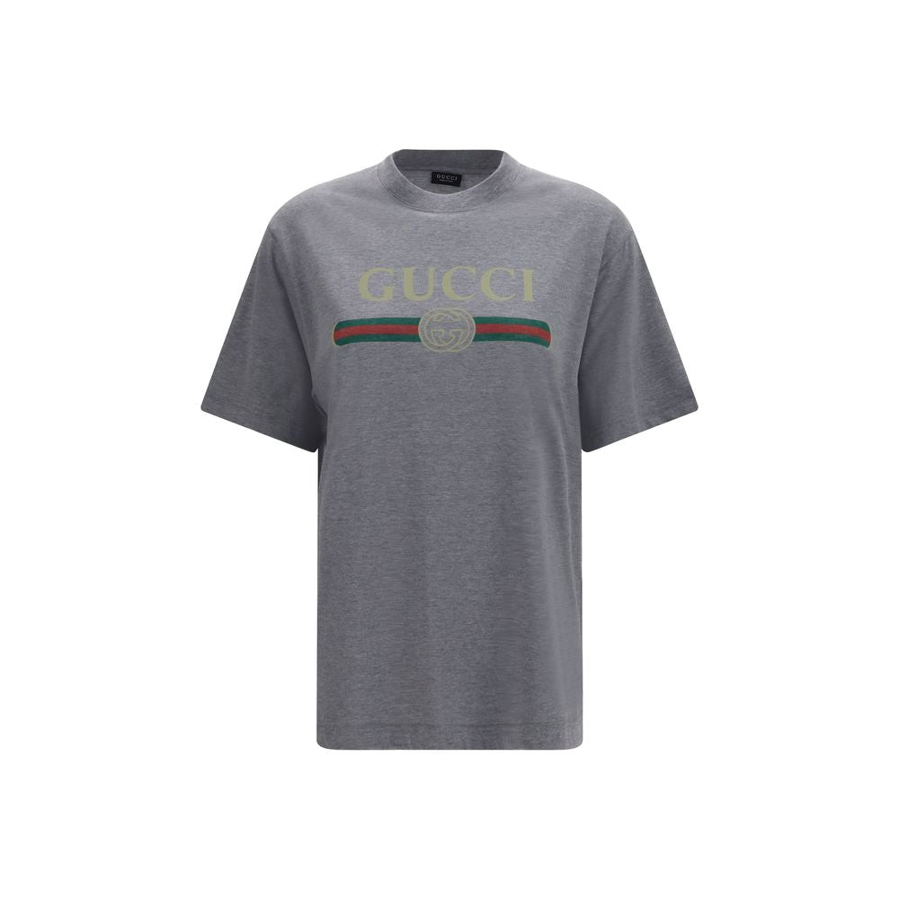 Gucci Gray Cotton T-Shirt Gucci