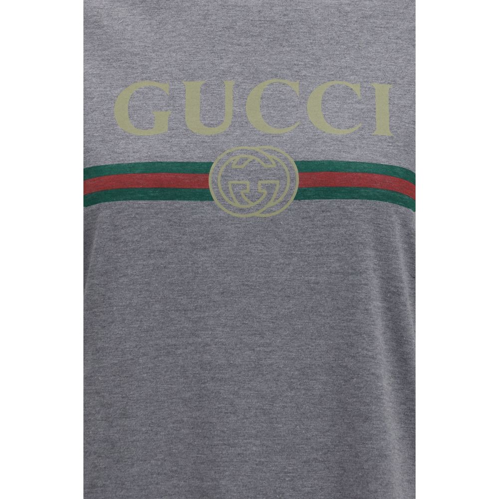 Gucci Gray Cotton T-Shirt Gucci