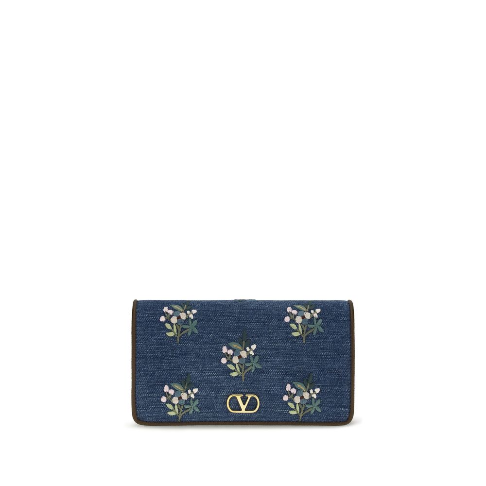 Valentino Garavani Blue Cotton Shoulder Bag Valentino Garavani