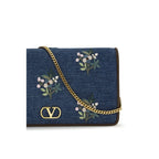 Valentino Garavani Blue Cotton Shoulder Bag Valentino Garavani
