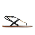 Fendi Black Leather Flat Sandals Fendi