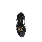 Saint Laurent Black Calf Leather Bos Taurus Stiletto Heel Sandals Saint Laurent