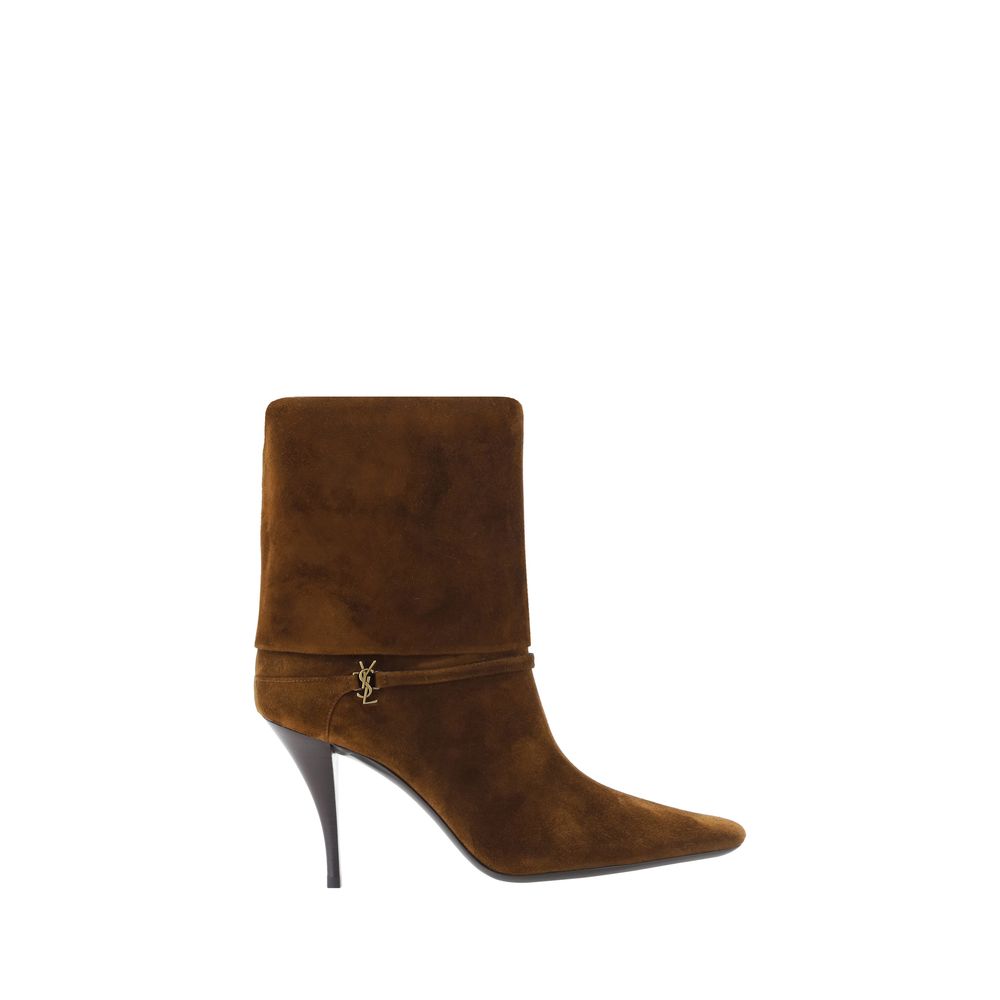 Saint Laurent Brown Calf Leather Bos Taurus Ankle Boots Saint Laurent