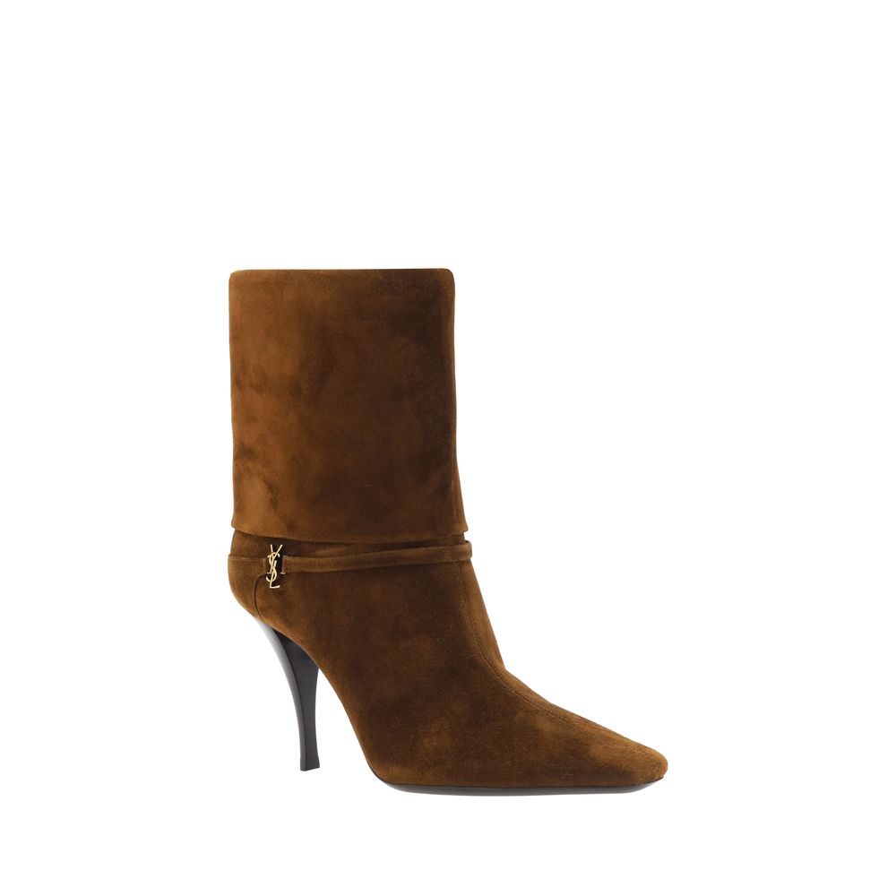 Saint Laurent Brown Calf Leather Bos Taurus Ankle Boots Saint Laurent