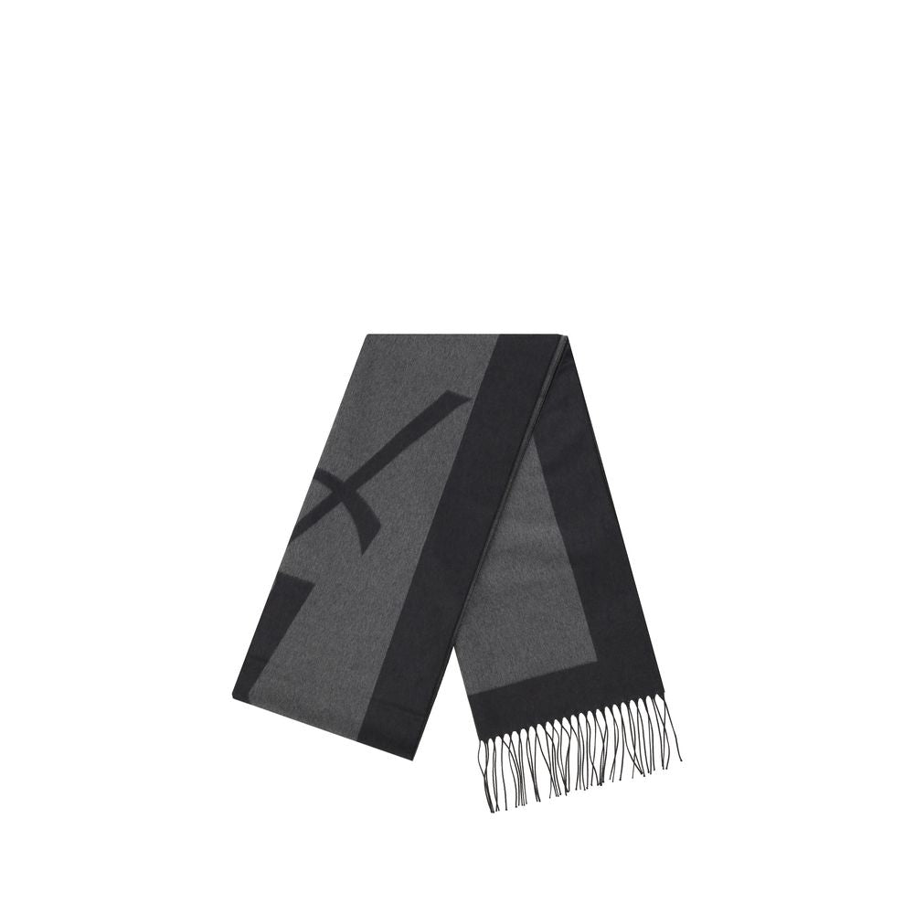 Saint Laurent Gray Silk Scarf Saint Laurent