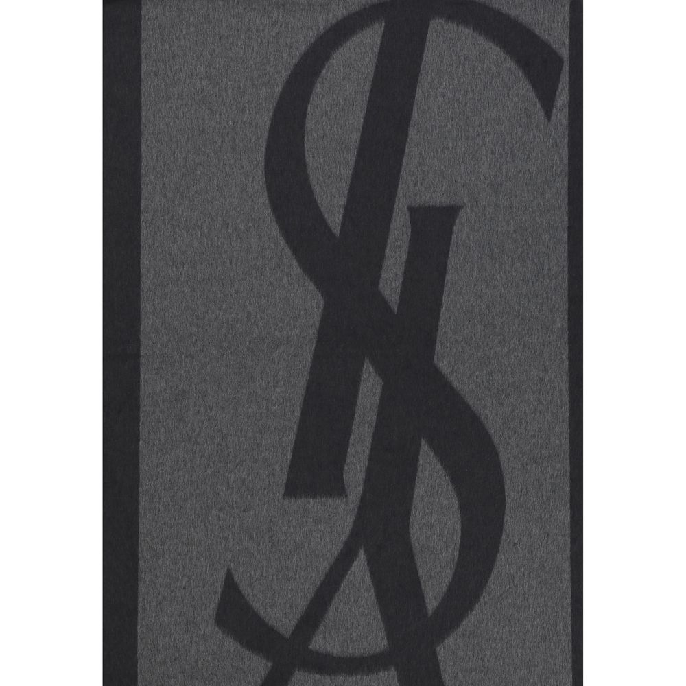 Saint Laurent Gray Silk Scarf Saint Laurent