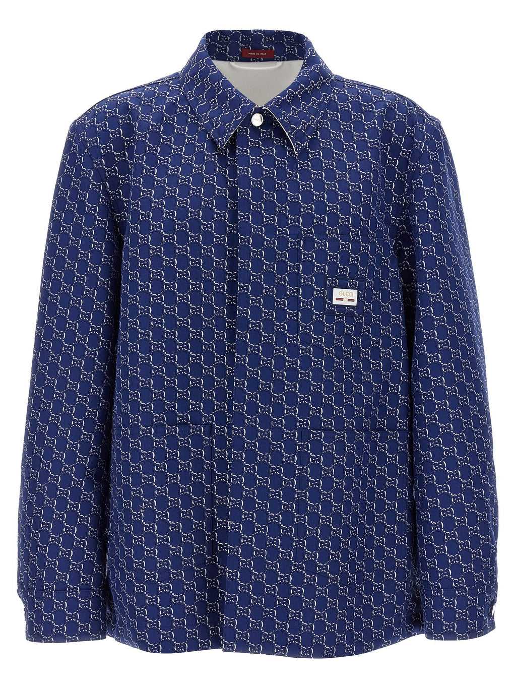 Gucci Blue Cotton Biker Jacket Gucci