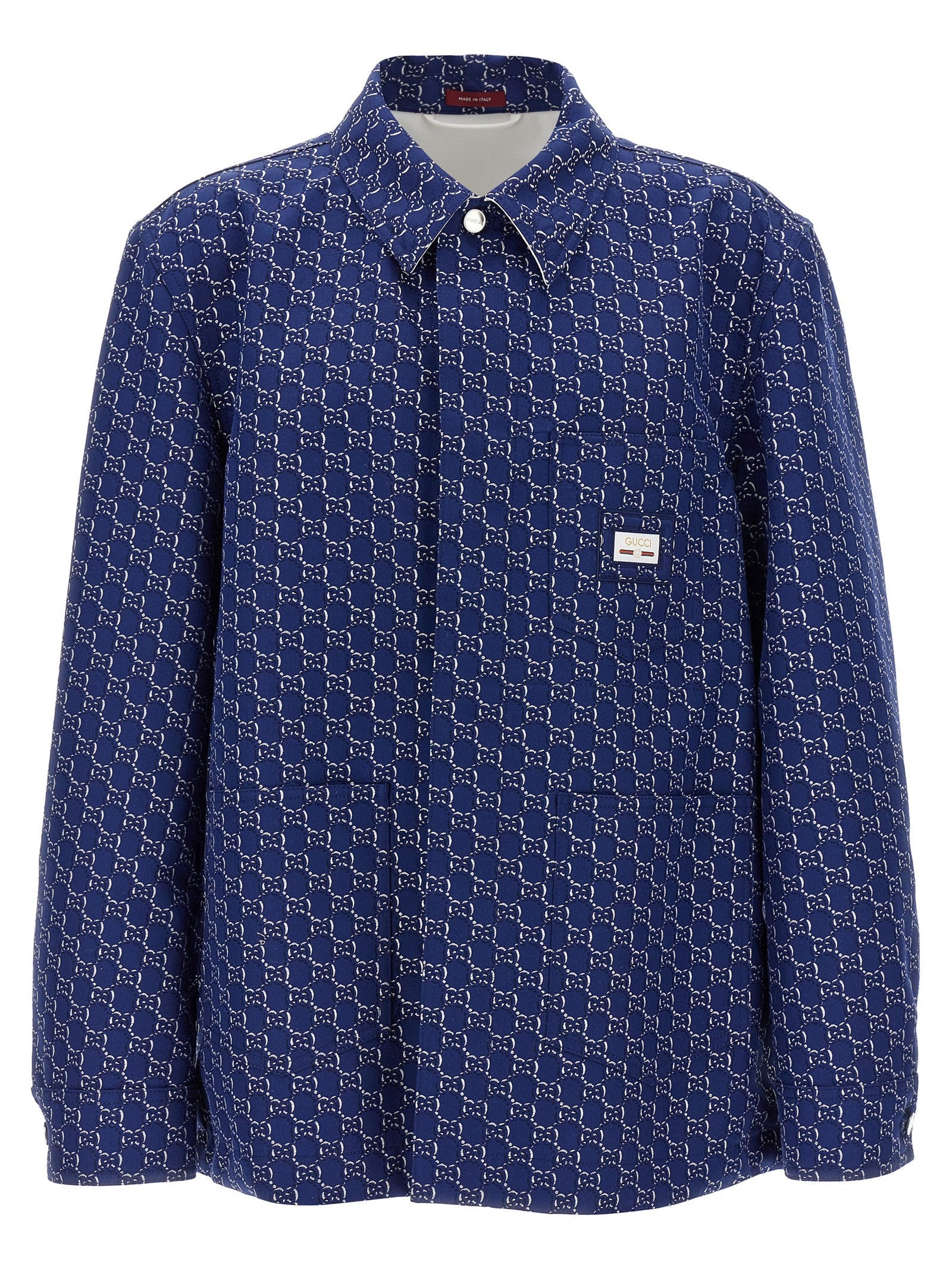 Gucci Blue Cotton Biker Jacket Gucci