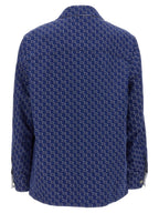 Gucci Blue Cotton Biker Jacket Gucci