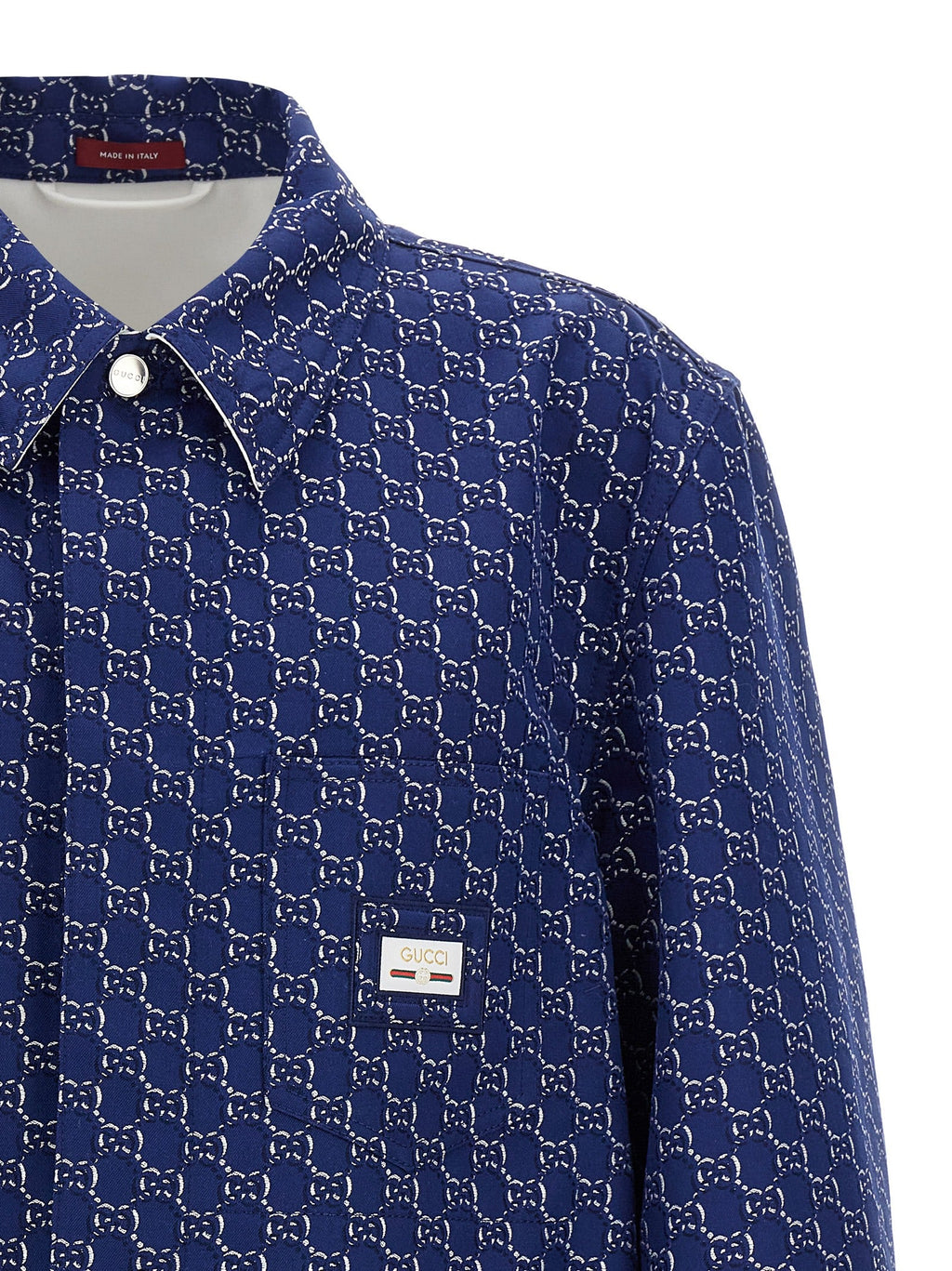 Gucci Blue Cotton Biker Jacket Gucci